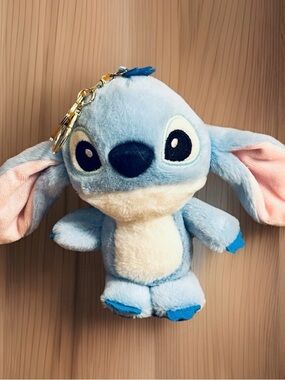 Disney Parks STITCH Keychain Plush Stuffed Animal Metal Ring 6” Lilo & Stitch